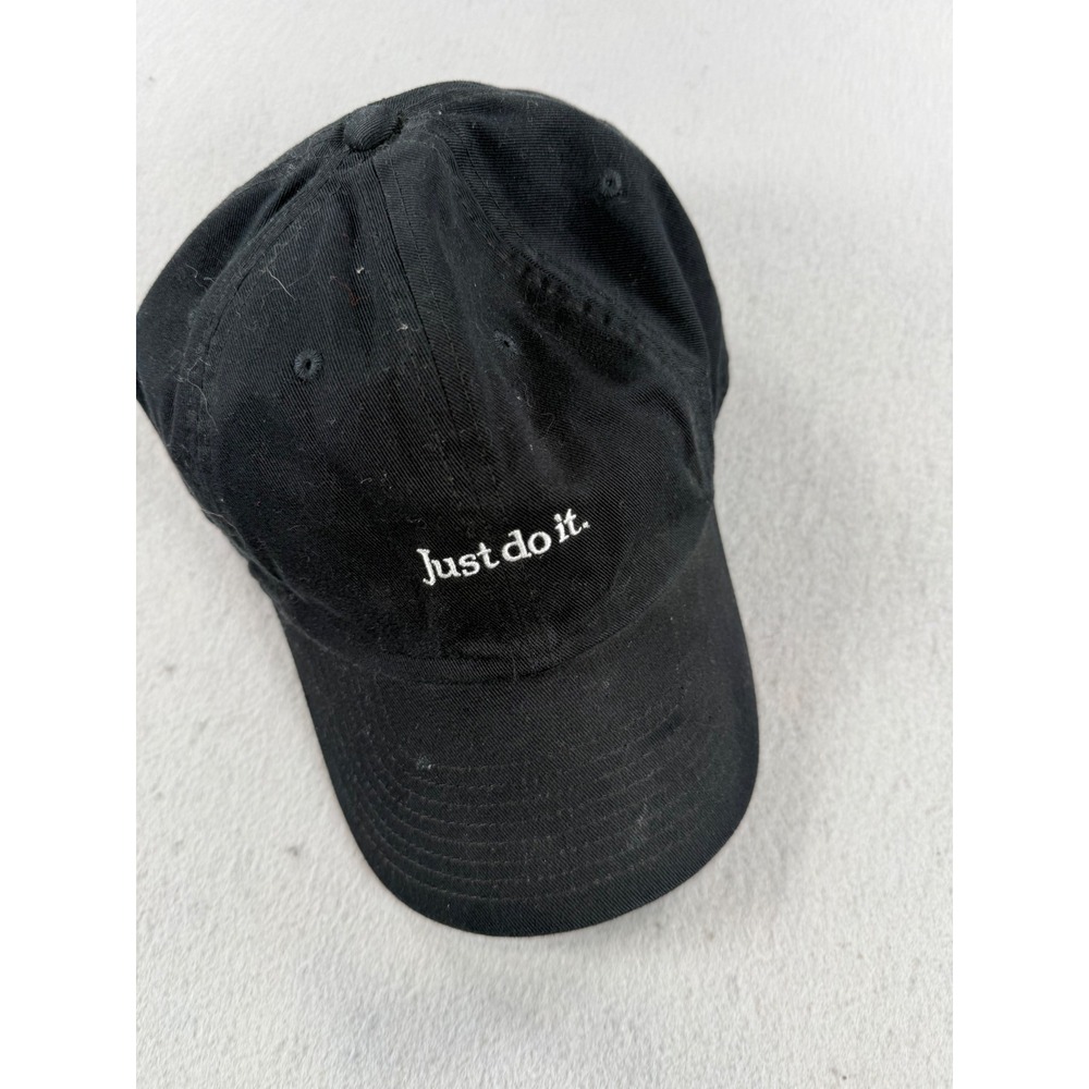 Vintage Nike Heritage86 Just Do It Hat Black Adjustable Cotton Strapback